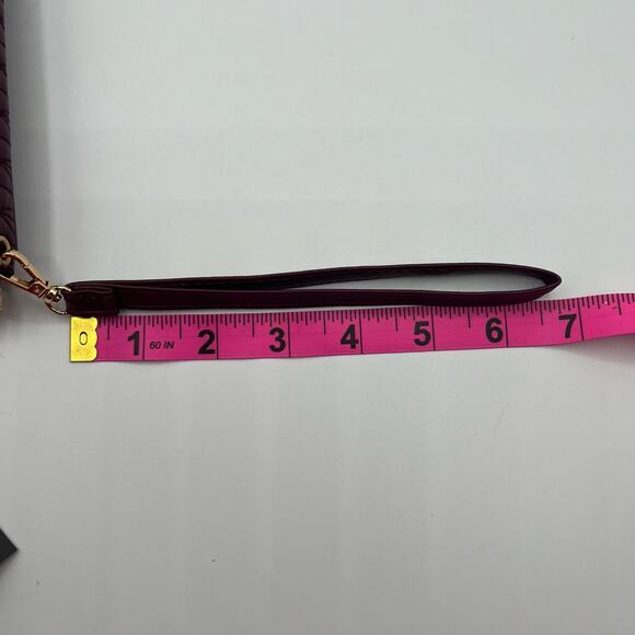 Badgley Mischka Womens Long Wallet Phone Pocket Wristlet Plum Vegan Leather NWT - Picture 12 of 14